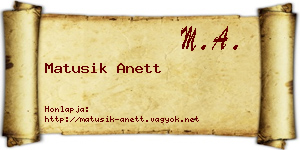 Matusik Anett névjegykártya